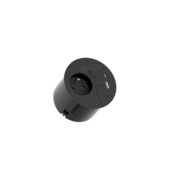 Bachmann - Multi-Tischsteckdose Kabeldurchführung 938.204 1xUTE 1xUSB