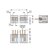 WAGO - Leiterplattensteckverbinder Leiterplattenklemme 733-338 Lötstift,2,5mm, 8p − 200 Stück