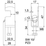 OBO Bettermann - Bügelschelle BS-F1-M-12 A2 08-12mm − 25 Stück