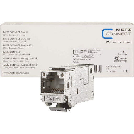 Metz Connect - Modularer Steckverbinder E-DAT Modul Keystone 130910KZ Cat.6A Jack − 12 Stück
