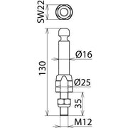 DEHN - Festpunkt für EuK-Vorrichtung Erdungsfestpunkt EFP 16 RN M12 35 SSM m. Ringnut D16mm