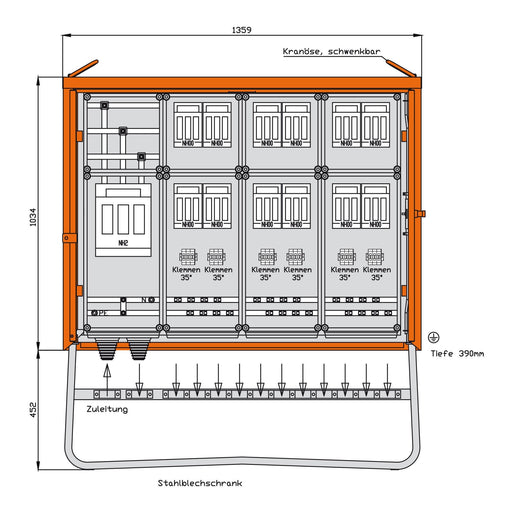 Walther Werke - Baustromverteiler Gruppenverteiler WGV0085 277kVA