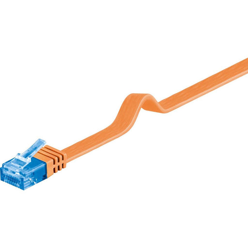 Goobay - Patchkabel Kupfer Flachkabel U/UTP Cat6a 96321 orange 2m