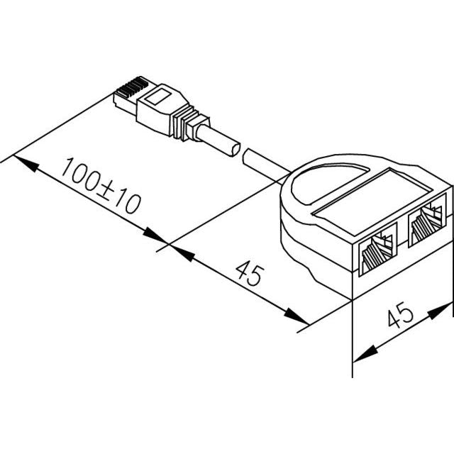Telegärtner - Kommunikationstechnik-Adapter Modular-T-Adapter 100023149 T-Bus-Ext.Panel/ung