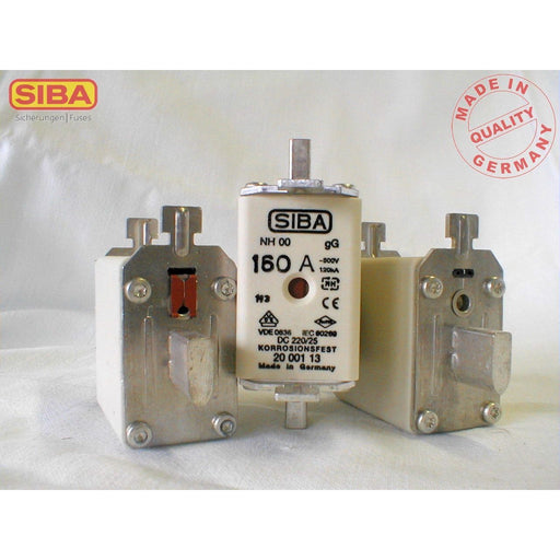 Siba - Messersicherung NH-Sicherungseinsatz 2000113.160 160A NH00,gg/gl,500V − 10 Stück