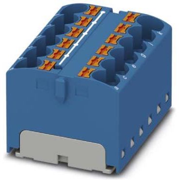 Phoenix Contact - Durchgangs-Reihenklemme Verteilerblock PTFIX 12X4 BU 32A, 0,2-6qmm, blau − 8 Stück
