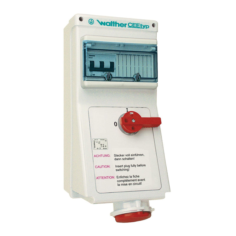 Walther Werke - CEE-Steckdose abschaltbar, abgesichert (IEC 60309) Wandsteckdose AL110TA 16A 5P 6h