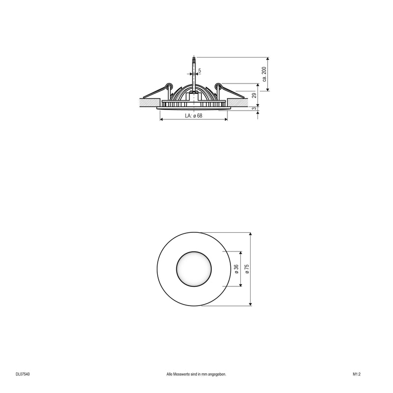EVN Lichttechnik - Downlight/Strahler/Flutlicht LED-Deckeneinbauleuchte DL07540