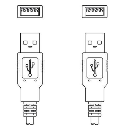 Leuze - Konfektioniertes Sensor-Aktor-Kabel Verbindungsleitung KB USB A - USB A