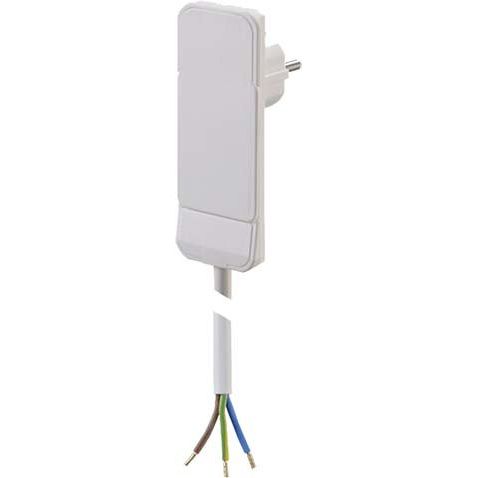 Bachmann - Steckverbinder für steckbare Gebäudeinstallation Schutzkont.-Flachstecker 933.004 ws, 1,5m Ltg