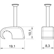 OBO Bettermann - Nagelschelle (für Kabel) Haft-Clip m.Nagel 2026 45 LGR SP − 200 Stück