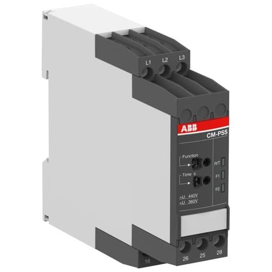 ABB Stotz S&J - Phasenüberwachungsgerät 3-Phasenüberwachungsrelais CM-PSS.41P 2W 30s, 3x400VAC