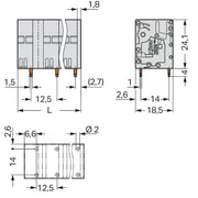 WAGO - Leiterplattenklemme 2626-3355 6mm² − 45 Stück