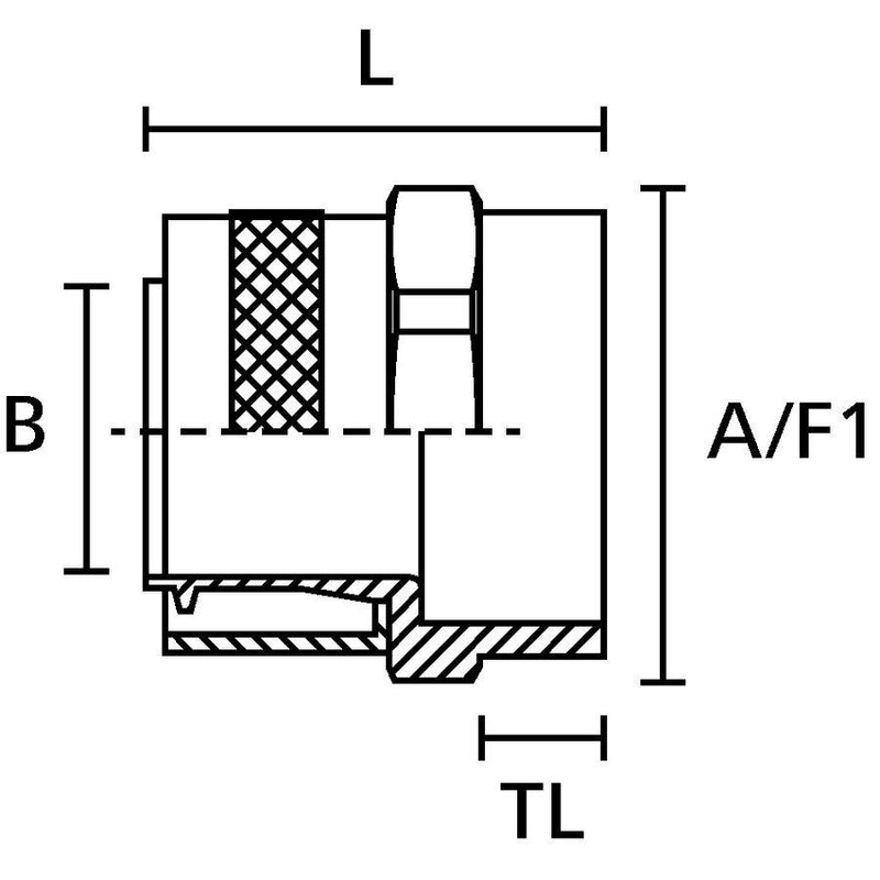 HellermannTyton - Metall-Schutzschlauch-Verschraubung Metallverschraubung 2tlg. 166-31302(10) starres Innengewinde − 10 Stück