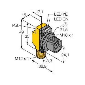 Turck - Lichtleitersensor/Lichtleiterverstärker Opto Sensor QS18VP6FQ8 Lichtleiter