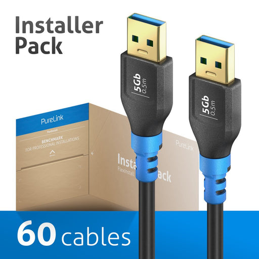 PureLink - PC-Kabel USB-A>A Kabel 0,5m FI-U310-005-PCK FlexInstall,VE 60Stk