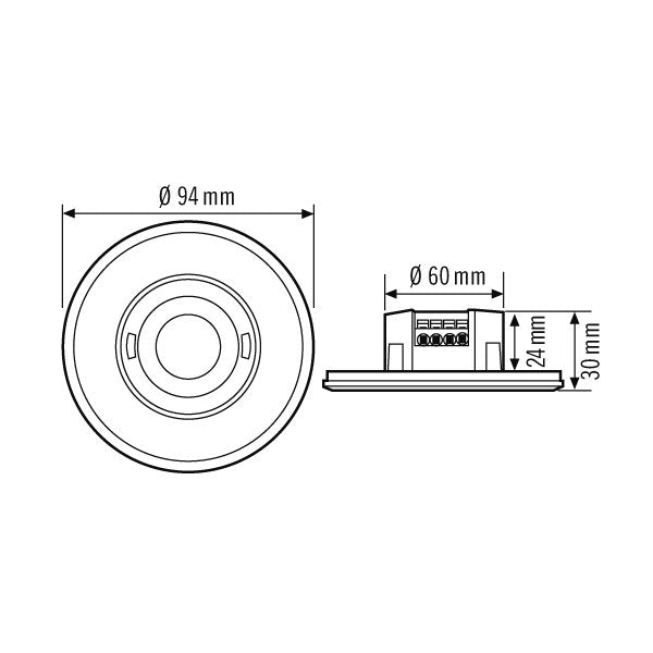 ESYLUX - Bewegungsmelder/Präsenzmelder komplett Bewegungsmelder MD-FLAT 360i/8 RD WH rund weiß