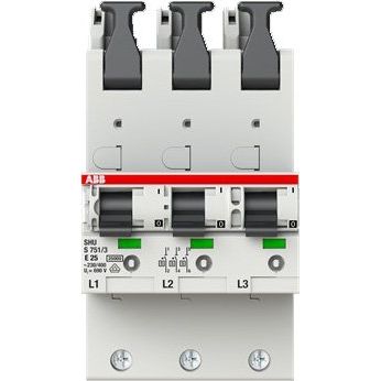 ABB Stotz S&J - Selektiver Hauptleitungsschutzschalter Hauptsicherungsautomat S751/3-E25 m.Schienenadapter