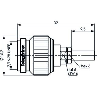 Telegärtner - Koax-Steckverbinder TNC-Kabelstecker 50Ohm 100023739 cr/cr, G3 (RG178B/U)