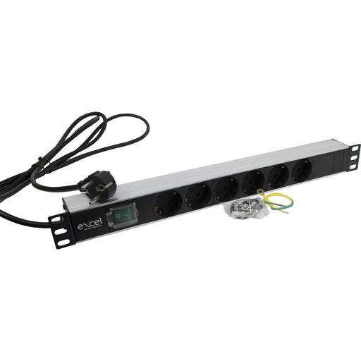 Excel Networking - Modularer Steckverbinder Steckdosenleiste 6-fach 555-072 19"