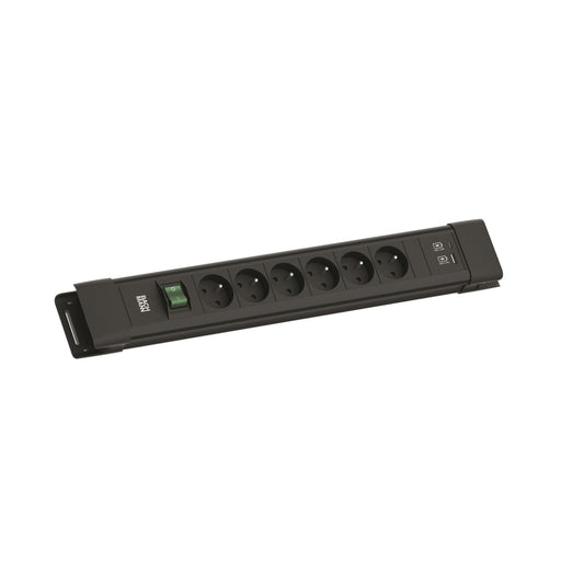 Bachmann - Mehrfachsteckdose Steckdosenleiste BM005941 6xUTE 1xSchalterUSB