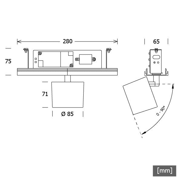 LTS Licht&Leuchten - Downlight/Strahler/Flutlicht Strahlereinsatz LK-ORYO 070. #672184 930, DALI, sw