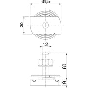 OBO Bettermann - Hammerkopfschraube Hammerkopfschr. mit Feder MS41HBF M12x60A4 M12x60mm − 25 Stück