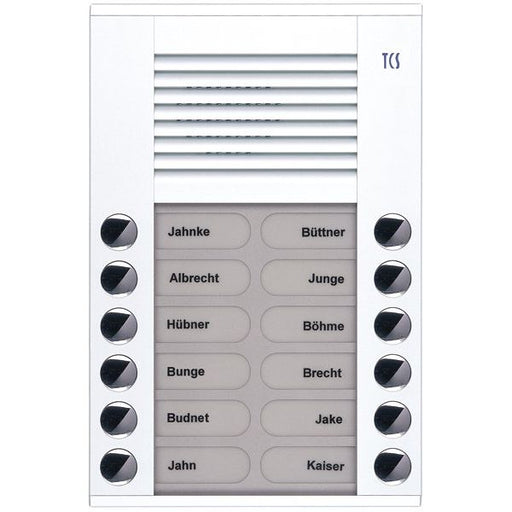 TCS Tür Control - Türstation für Türkommunikation Audioaußenstation 2-reihig PES12-WS/04 12 Tasten AP weiß