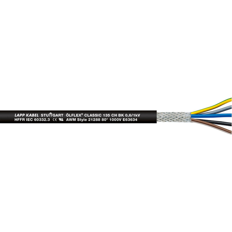 Lapp Kabel&Leitung - Energiekabel >= 1 kV, für ortsveränderlichen Einsatz ÖLFLEX CLASSIC 135 CH BK 1123473 0,6/1 kV 12G1,5