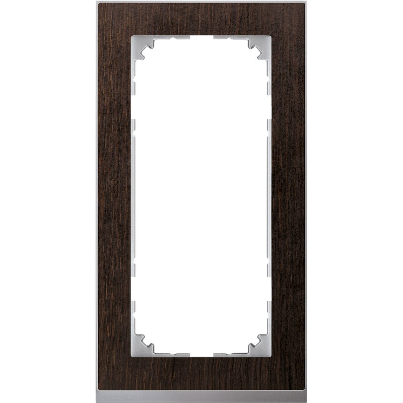 Merten - Abdeckrahmen Decor-Rahmen 2-fach MEG4025-3671 Wenge/aluminium