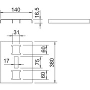 OBO Bettermann - Einlegeblech für Kabelleiter Sprossenauflageblech SAB40 FT 380x140x16,5 − 25 Stück