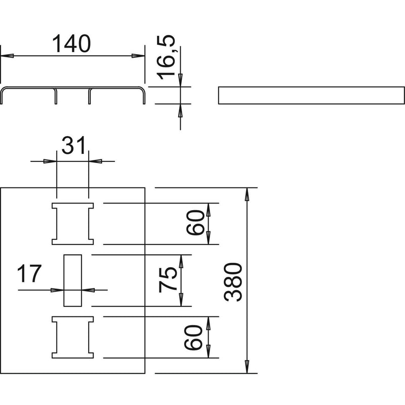 OBO Bettermann - Einlegeblech für Kabelleiter Sprossenauflageblech SAB40 FT 380x140x16,5 − 25 Stück