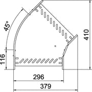OBO Bettermann - Bogen für Kabelrinne Bogen 45 Grad RB 45 830 FT 85x300 tauchfeuerv