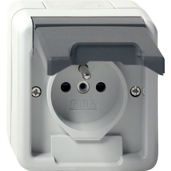 Gira - Steckdose Steckd. Erdstift KD+SH 448530 Grau