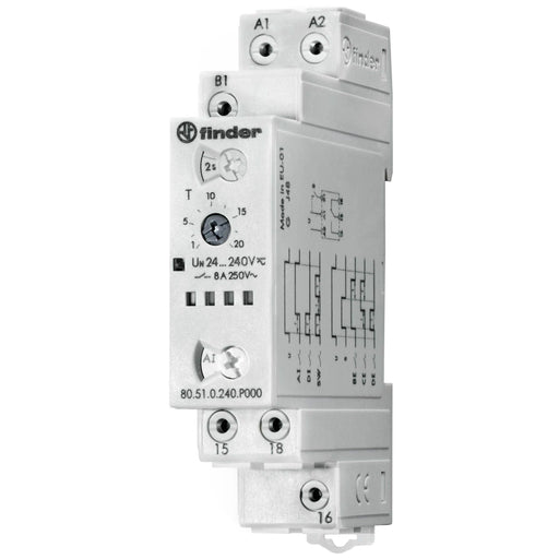 Finder - Zeitrelais 80.51.0.240.P000 1W, 8A, 24-240VAC/DC