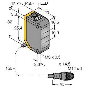 Turck - Lichttaster energetisch Opto Sensor Q20NDXLQPMA Lichttaster − 1 Stück