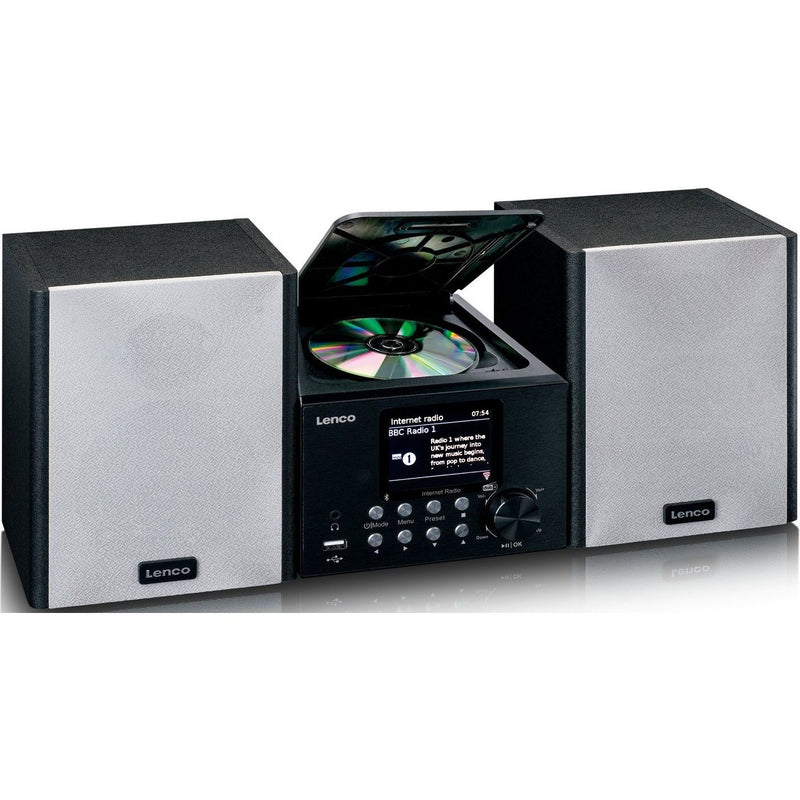 LENCO - HiFi-Komplettsystem Microanlage/Internet-Radio MC-250 Black WiFi/DAB+/FM/CD