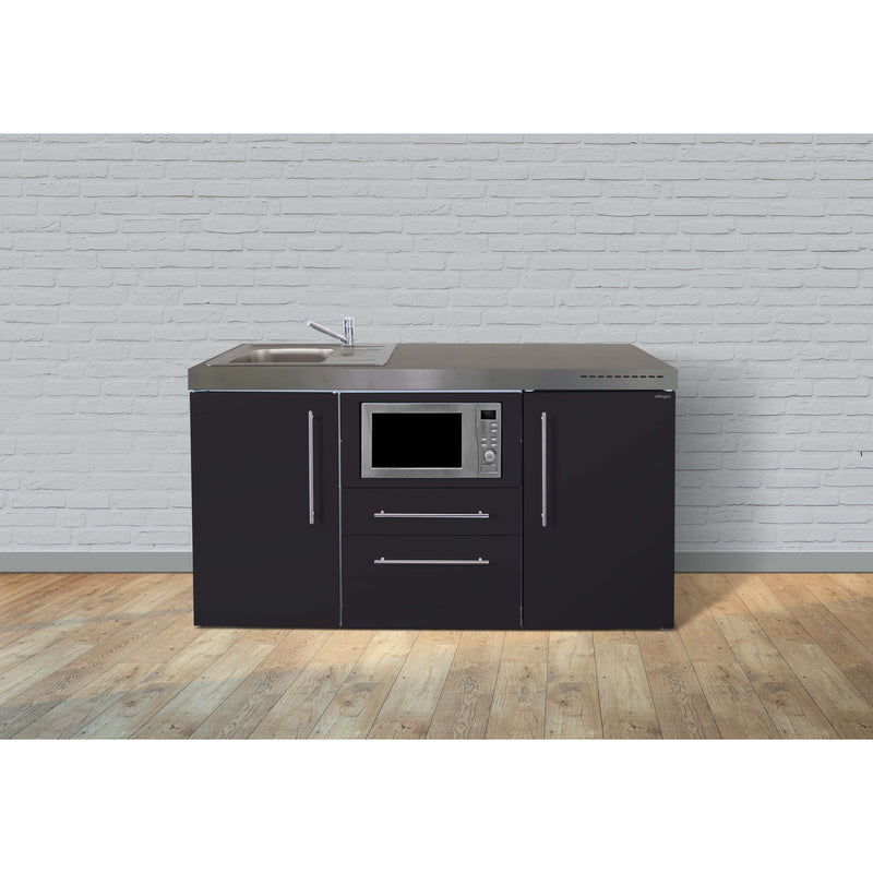 Stengel - Mini-Küche Miniküche Premiumline MPMSM160MWBli2Sn Schwarz matt