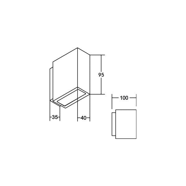 Brumberg Leuchten - Decken-/Wandleuchte LED-Wandleuchte IP54 10013173 2x3W 230V strukturw