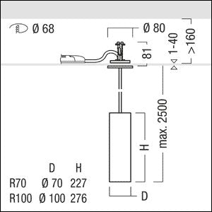 Zumtobel Group - Downlight/Strahler/Flutlicht LED - Pendelleuchte P - INF RWH #60510482 940