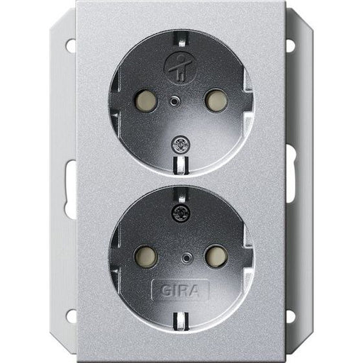 Gira - Steckdose Doppeldose SCHUKO 273126 1fach alu