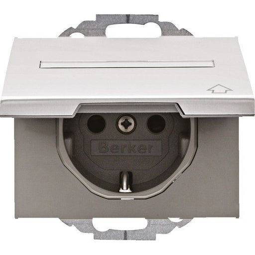 Berker - Steckdose SCHUKO-Steckdose alu 47487103 Deckel/Beschriftung