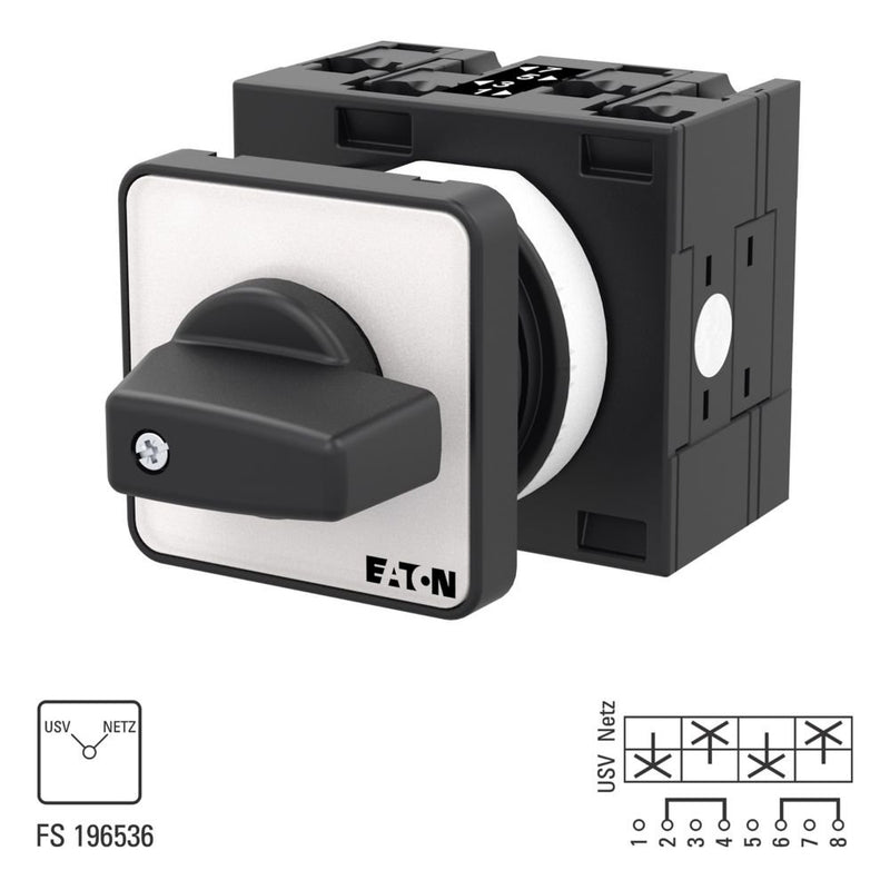 Eaton - Lastschalter Umschalter T3 32A Einbau T3-2-15542/E rastend o. 0-Stell