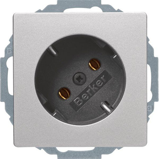 Berker - Steckdose SCHUKO-Steckdose alu/samt 47276084 45°