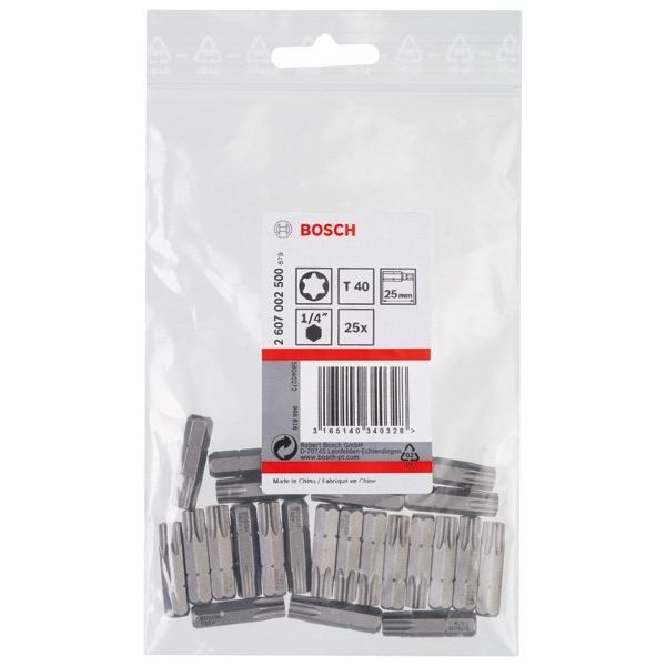 Bosch - Bit Schrauberbit Extra-Hart 2607002500 T40 25 mm 25er-Pack