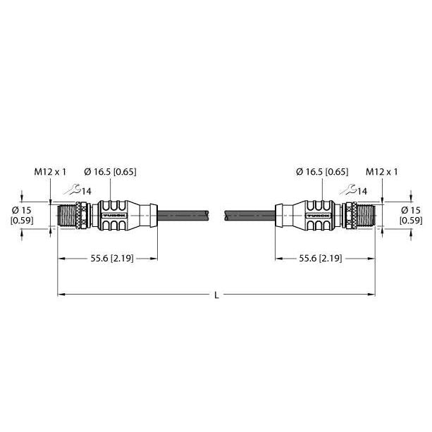 Turck - Rundsteckverbinder, feldkonfektionierbar (Industriesteckverbinder) Verbindungsleitung RSSD-RSSD-4422-50M