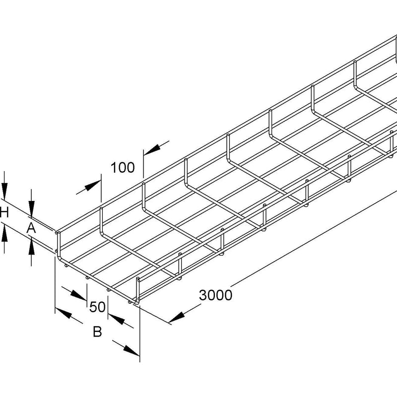 Niedax - Gitterrinne GRS 60.600 E3 − 3 Meter