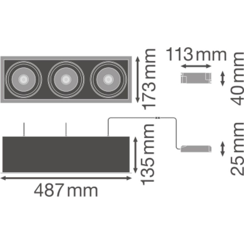 Ledvance - Downlight/Strahler/Flutlicht LED-Einbaustrahler 3fl. SPOT MULI3x30W4KFLWT 4000K