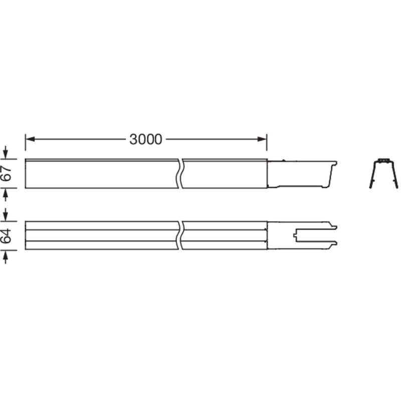 Siteco - Tragschiene für Lichtbandsystem Tragschiene 2-längig 51TR1F0 L3000mm, ws