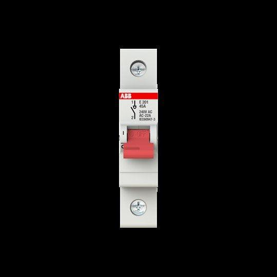 ABB Stotz S&J - Schalter für Reiheneinbau Trennschalter E201/45G Schaltgriff grau
